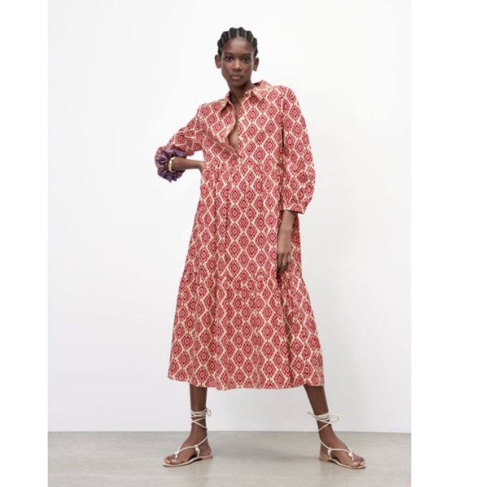 Zara Printed Midi Dress - NWT
